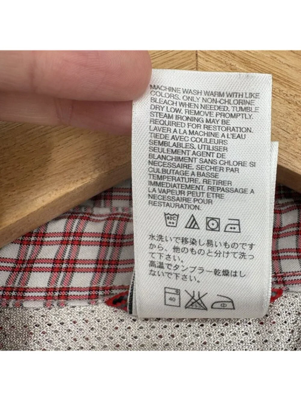 The North Face Men's Short Sleeve Plaid Shirt L Red Modal Zip Pocket Outdoor